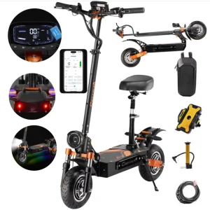 S10 Electric Scooter 52V 33AH Dual Motor 1600W*2 10inch Tyre Max Speed 70km/h 110-130km Range Dual Suspension