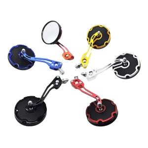 SH 2239 Custom Side Rearview Mirror for Motorcycle Scooter Bike Aluminium Alloy Motorbike Rear View Decoration Mirror