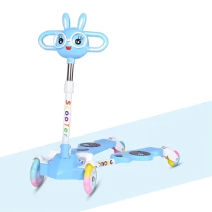 Scooter Children’s Step Car Foldable Flash Four Wheels Skating Scooter kids Kick Foot Sliding Frog Scooter