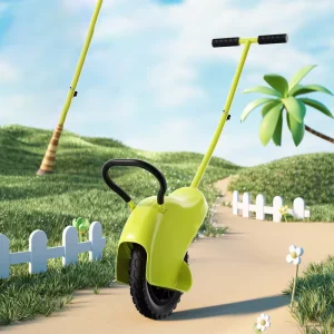 Single-Speed Steel Unicycle Kick Scooter Foot Scooter for Child Kids Outdoor Training Wheel Adventures Hand-Propelled One-Wheel
