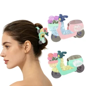 Small Acrylic Fashion Cute Cartoon Flower Scooter Hair Claw Clip Hair Accessories Decoration