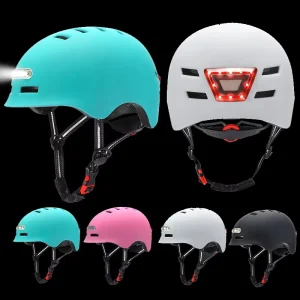 Smart LED Warning Flash Riding Helmet Electric Scooter Bike Helmet for Other Bike Bicycle Accessories