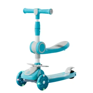 Three Wheel Foldable Luxury Kids Scooter with Modern Design Battery Powered Adjustable Handlebar & Seat for Outdoor Use
