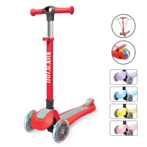 Three Wheel Scooter Kids Scooter with Light-Up Wheels 4 Height Adjustable Kick Scooter for Kids