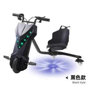 Three Wheeled Children’s Electric Drift Scooter 6 inch 350W with Seats Colored LED Lights Customizable Colors