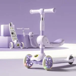 Toddlers Boys Girls Scooter Kids 4 Height Adjustable Pu Wheels Extra Wide Deck Kids Kick Scooter 3 Wheels for Children