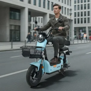 Two Seat Electric Bike Bicycles Drum Brake Electric Scooter With Seat
