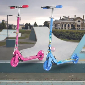 Two Wheel Scooter for Children 2-6 Years and Teenagers 10-12 Years Foldable PU Wheel Outdoor Toy for 3 Children