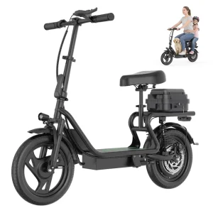 UK US DE 14 Inch Tires Brushless Motor Battery E Scooter 120kg Load Seat Electric Scooter Adults