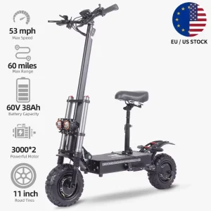US CA Warehouse Stock Aluminum Alloy Lithium Battery Brushless Motor Foldable Two wheel Electric Scooter APP 90-100km 200kg