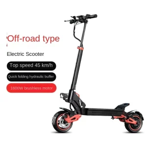 US Warehouse 1600W Electric Scooter for Adults 48V 15Ah Fast Foldable Waterproof 150kg Load Road Dual Brake Suspension