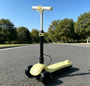 USA Upgraded Kids 3-Wheel Electric Aluminum Scooter LED Light Bar LCD Display Foldable Body Kids’ Electric Scooters 2 Year