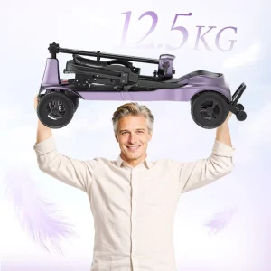 Ultra Lightweight Carbon Fiber Mobility Scooter 12.5kg Portable Elderly Scooter Long Range Battery Power Scooter for Outdoor Use