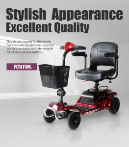 Unisex 300W 136kg Max Load Waterproof Electric Scooter for Elderly Disabled 40-60km Range Front Suspension Detachable Removable