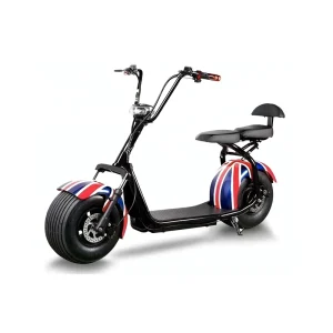 Unisex Adult 2000W Electric Scooter 2 Seater Wide Wheels Fat Ebike