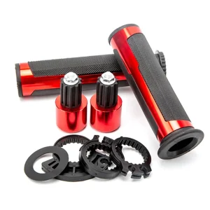 Universal 22mm/24mm Motorcycle Handlebar Grips Aluminum Alloy Rubber Hand Grips for Scooter & Street Bike