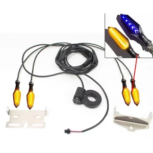 Universal V04 12V to 72V Wide Voltage Waterproof LED Flashing Indicator Light Turn Signal Switch Kit for E-Bike/Scooter