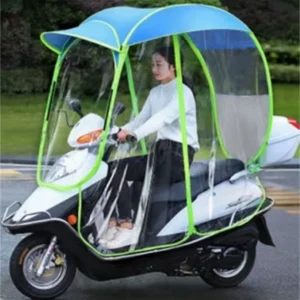 Waterproof Windproof Bike Umbrella Cover Sunshade for Electric Scooter Motorcycle Customizable Printing