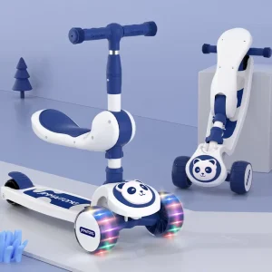 With Seats Cool 3 in 1 Kick Scooter for Girl and Boys Kids Musical Scooter